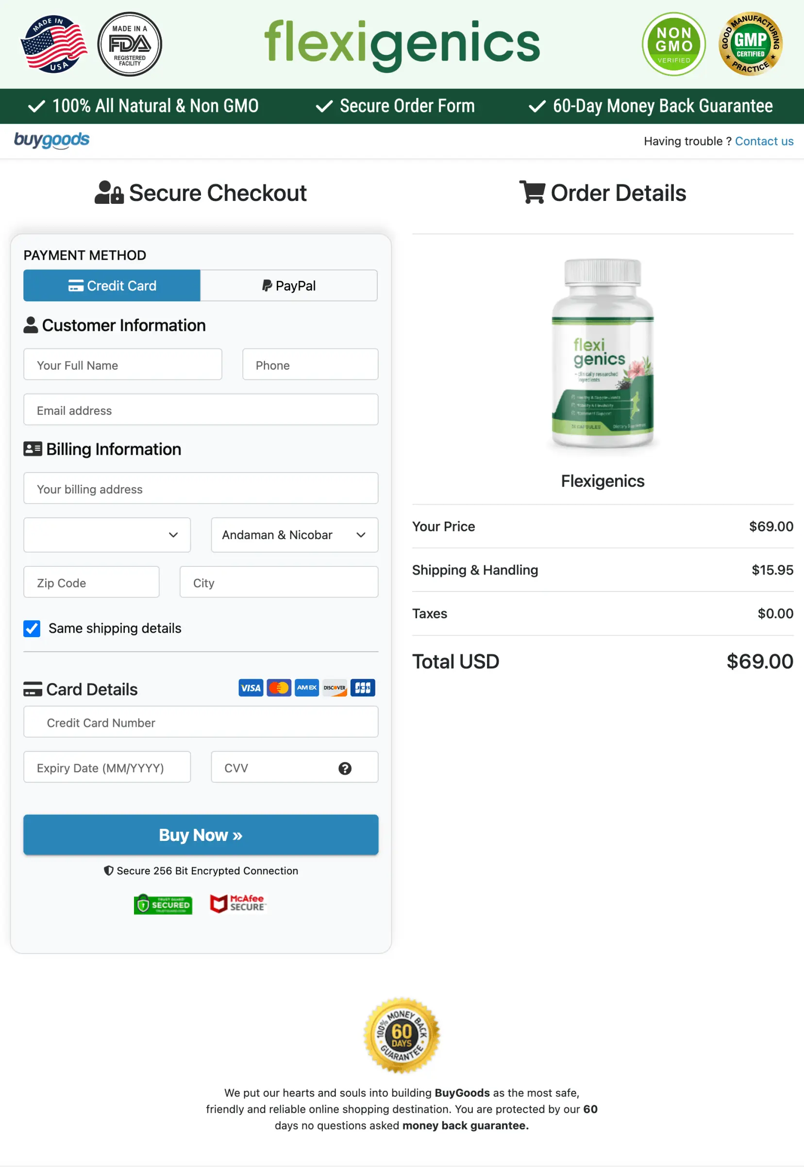 flexigenics secure checkout